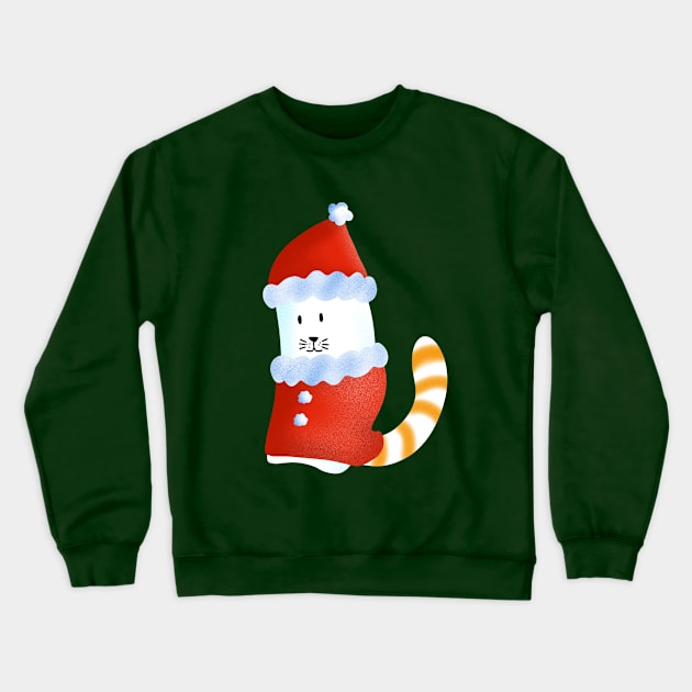 Cat Christmas  , Christmas funny gnomes Cute Merry Christmas Gift Sticker celebration  concept Crewneck Sweatshirt by Sabai Art